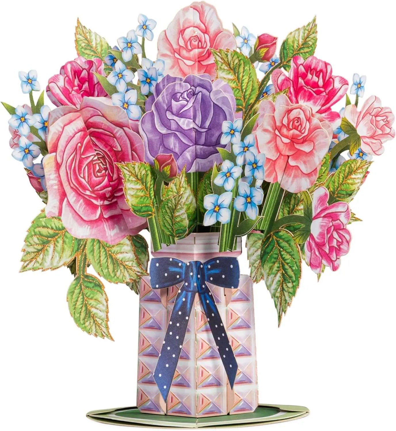 Paper Love Flower Bouquet Pop-Up Card – Mothers Day Gift, Mother'S Day Card, Mom'S Day Flowers, 3D Popup Greeting Card & Keepsake Flowers. Unique Thoughtful Viral 2026 Gifts for Mom, Wife, Grandma, Mother-In-Law, Birthday, Anniversary, Get Well, Thank You